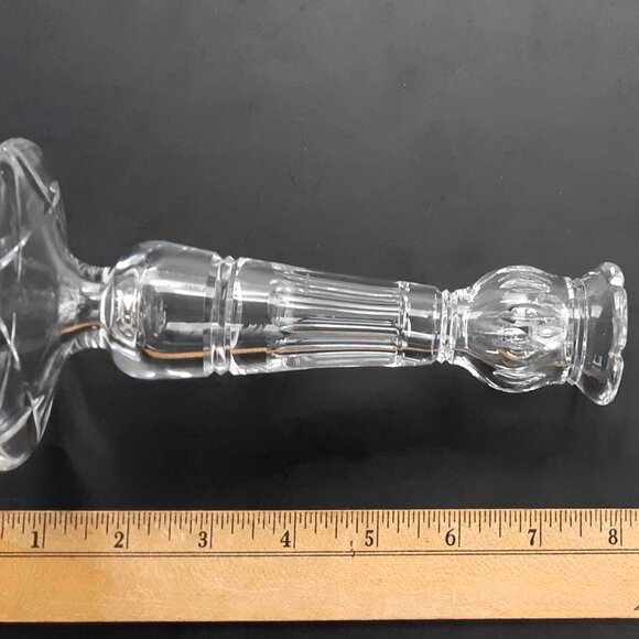 Early Stuart Waterford England Crystal Hand Cut Candleholders Pair England 1930s - Picture 13 of 14